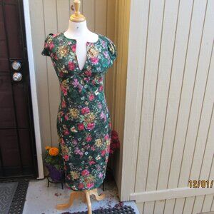 #634  NEW WOMAN'S GREEN FESTIVE STYLE DRESS BY VFEMAGE  (SIZE 12US /16UK)